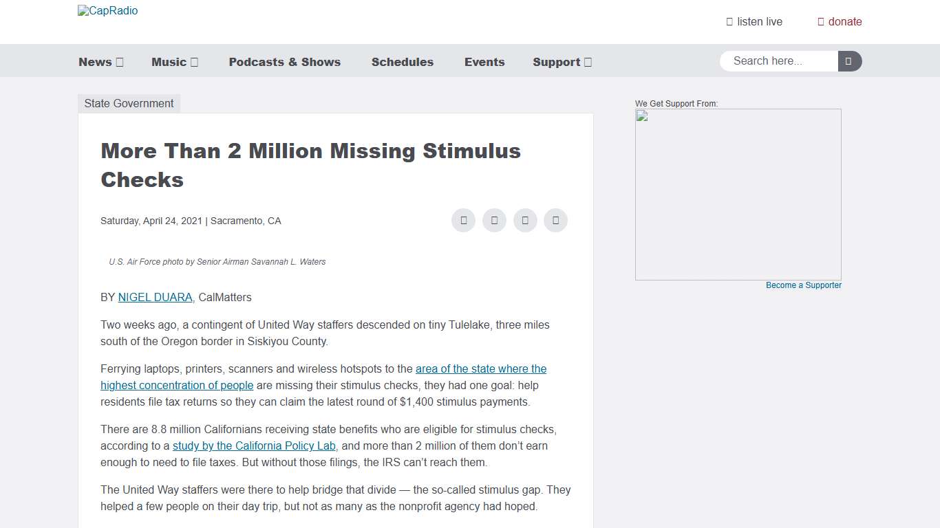 More Than 2 Million Missing Stimulus Checks - capradio.org